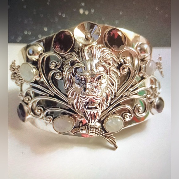 Stampd Other - Moonstone Amethyst 925 Sterling Silver Cuff Bracelet